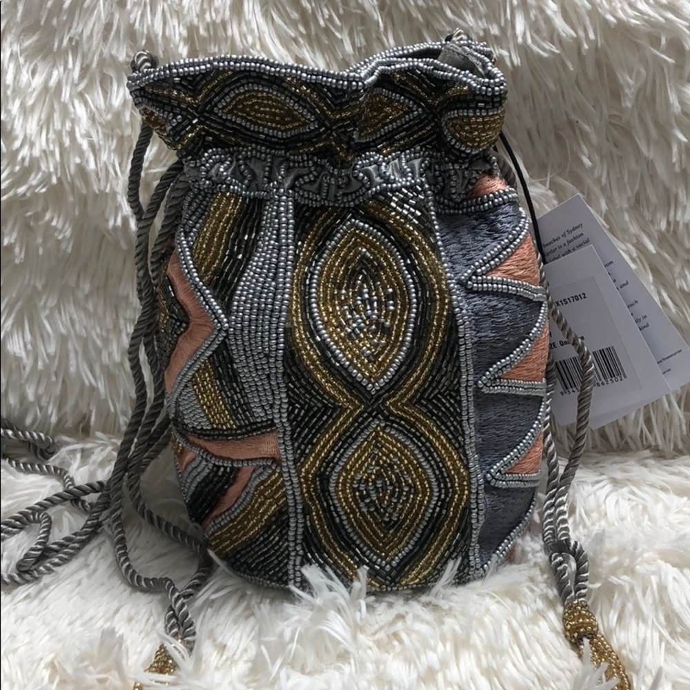 From St. Xavier Tribal Beaded Drawstring Bag